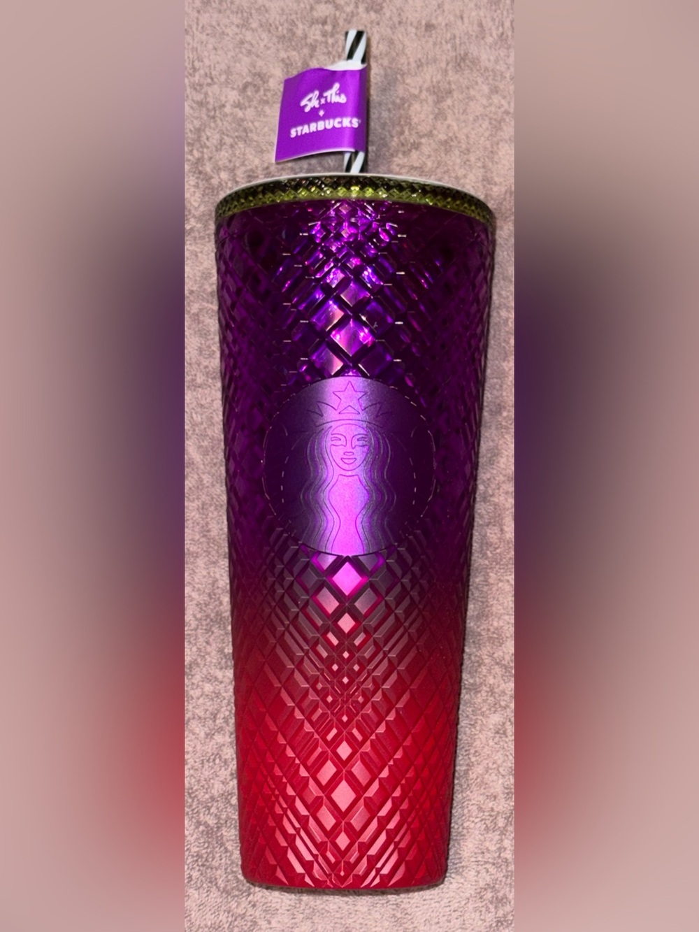 Starbucks Purple to Pink Gradient Diamond Tumbler